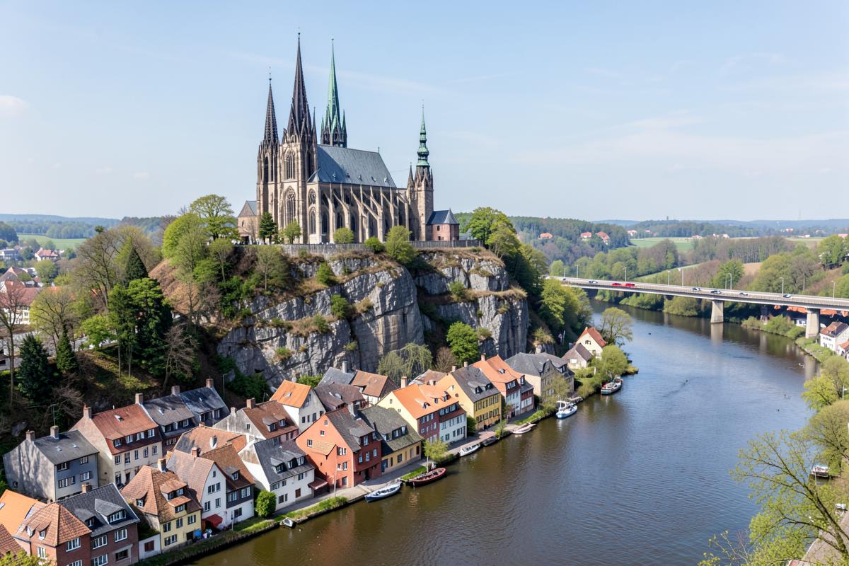 Limburg an der Lahn mit Dom über der Altstadt